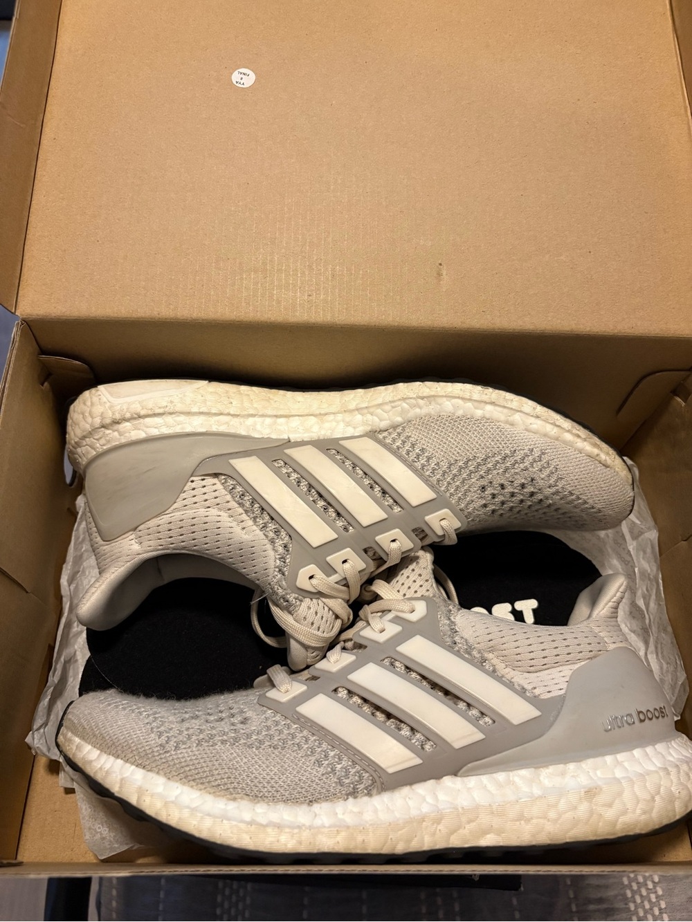 adidas Men's Athletic Sneakers in Light Beige and White